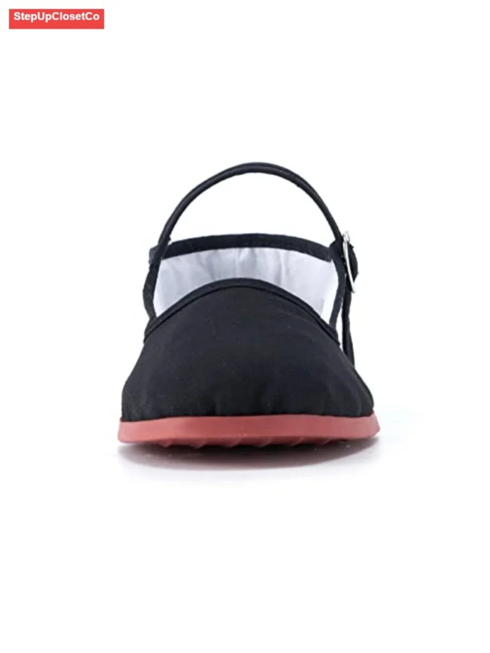 Cotton Mary Jane Flats, Square Toe China Doll Shoes, Hand-Stitched Buckle Flats